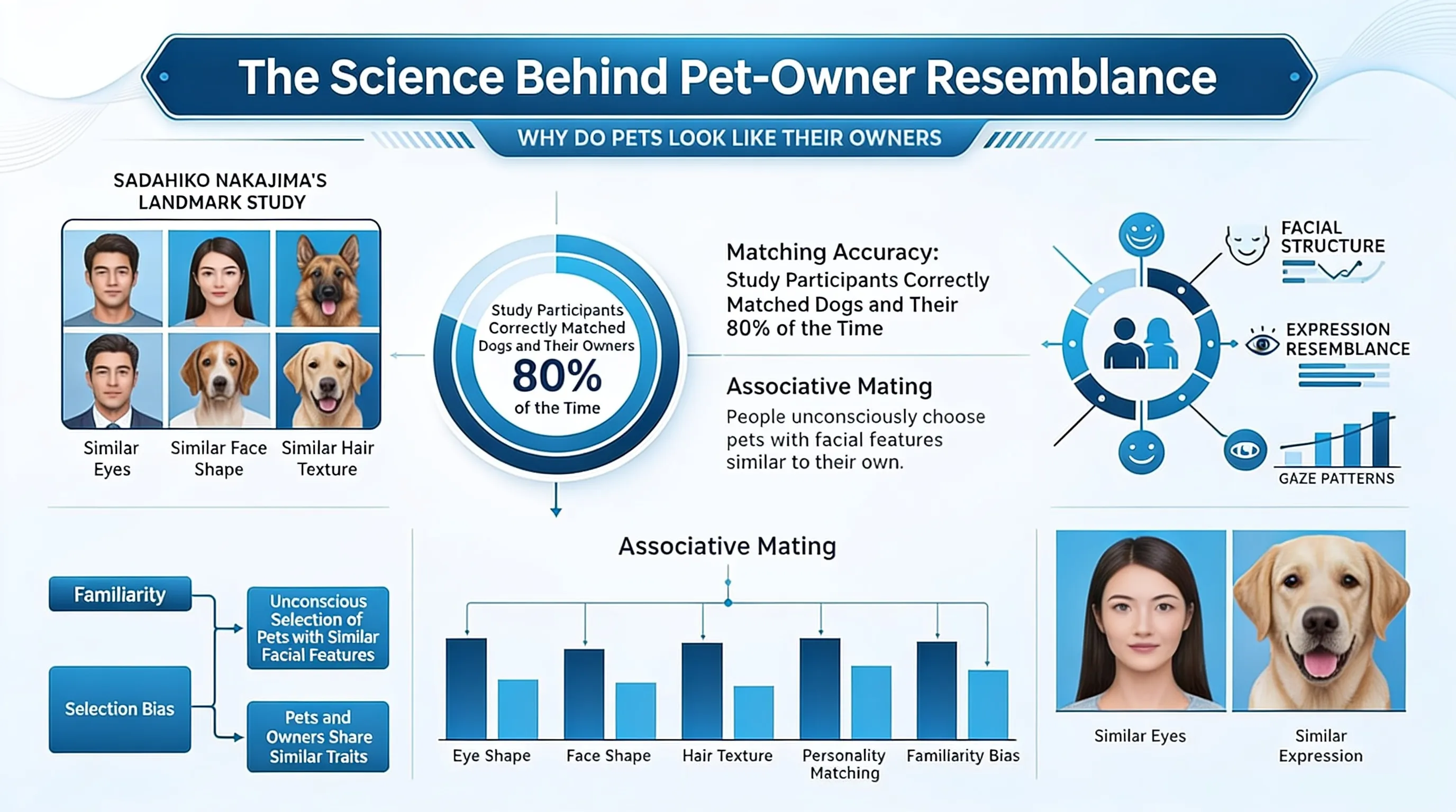 Infographic of research on facial matching between dogs and their owners